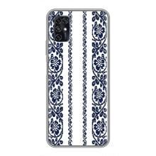 Силиконовый Чехол на ZTE Blade V2020 Smart с картинкой Вышиванки – Синяя вышиванка