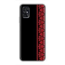 Силиконовый Чехол на ZTE Blade V2020 Smart с картинкой Вышиванки – Вышиванка на черном