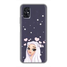 Чехол Стильные девушки на ZTE Blade V2020 Smart (Девушка и сердечки)