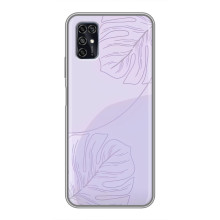 Чехол цветочный дизайн для ZTE Blade V2020 Smart – Монстера фиолетовая