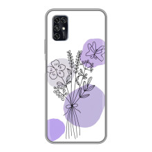 Силконовий чохол з принтом в квітах на ZTE Blade V2020 Smart – Фіолетовий букет