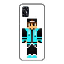 Чехлы для ZTE Blade V2020 Smart (Персонажи Майн Крафт) (Мальчик в голубом)