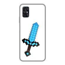 Чехлы для ZTE Blade V2020 Smart (Персонажи Майн Крафт) (Меч)