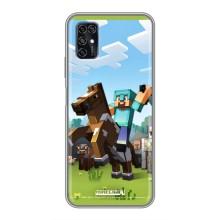 Чехлы для ZTE Blade V2020 Smart (Персонажи Майн Крафт) (На коне)