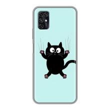Силиконовый чехол с котиком для ZTE Blade V2020 Smart – Падающий кот