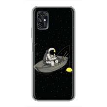 Силиконовый Чехол с принтом "Космонавты" на ZTE Blade V2020 Smart – Космонавт на рыбалке