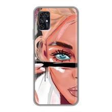 Силиконовый Чехол на ZTE Blade V2020 Smart с картинкой Стильных Девушек (Девушка и ресницы)