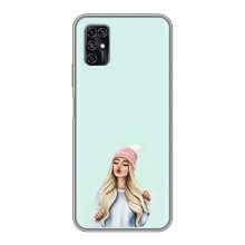Силиконовый Чехол на ZTE Blade V2020 Smart с картинкой Стильных Девушек (В шапке)