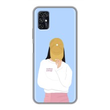 Силиконовый Чехол на ZTE Blade V2020 Smart с картинкой Стильных Девушек (Желтая кепка)