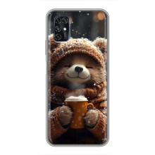 Печатный чехол «Зверята с кофе» для ZTE Blade V2020 Smart – Мишка с кофе