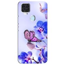 Чохли з квітами для ZTE Blade V2020 (VPrint) (Метелик на квітах)