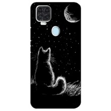 Чохол з принтом для ZTE Blade V2020 (AlphaPrint) Модні коти (Котик і місяць)