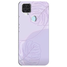 Чехол цветочный дизайн для ZTE Blade V2020 – Монстера фиолетовая