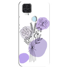 Силконовий чохол з принтом в квітах на ZTE Blade V2020 – Фіолетовий букет