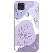 Силконовий чохол з принтом в квітах на ZTE Blade V2020 – Фіолетовий дизайн