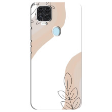 Силконовий чохол з принтом в квітах на ZTE Blade V2020 – Нюдовий дизайн