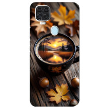 Чохол з унікальним дизайном 'Осінь з кавою' для ZTE Blade V2020 – Темна кава