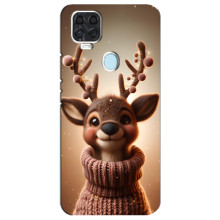 Яскравий чохол для ZTE Blade V2020 з Зимові Оленята – Олень в светрі