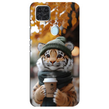 Печатный чехол «Зверята с кофе» для ZTE Blade V2020 – Тигр с кофе