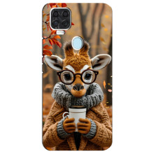 Печатный чехол «Зверята с кофе» для ZTE Blade V2020 – Жираф с кофе