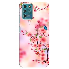 Чехол с принтом САКУРЫ на ZTE Blade V30 Vita – Бабочки на сакуре