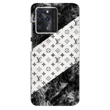 Чехол Стиль Louis Vuitton на ZTE Blade V30 (LV на белом)