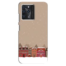 Новогодние, Праздничные Чехлы для ZTE Blade V30 - 2024 год (Зимний город)