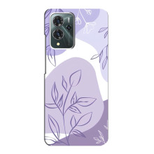 Силиконовый чехол с принтом в цветах на ZTE Blade V40 Pro (Фиолетовый дизайн)