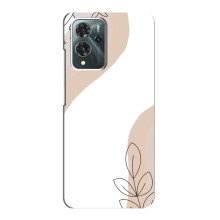 Силиконовый чехол с принтом в цветах на ZTE Blade V40 Pro (Нюдовый дизайн)