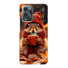 Друкований чохол 'Звірята з кавою' для ZTE Blade V40 Pro – Білка з кавою