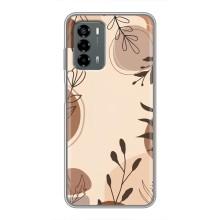 Чехол с цветочным принтом на Блейд В40 Вита (Коричневые цветы)