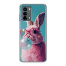 Чехол с принтом стильные животные для Блейд В40 Вита (Кролик в очках)