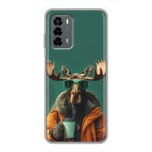 Чехол с принтом стильные животные для Блейд В40 Вита (Лось с кофе)