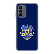 Чехол с украинским гербом на Blade V40 Vita (Цветочный герб)