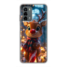 Яркий чехол для Blade V40 Vita с Зимними Оленятами – Олень в шарфе