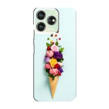 Чехлы с тематикой "ЦВЕТЫ" на ZTE Blade V50 Design (Цветок-мороженное)