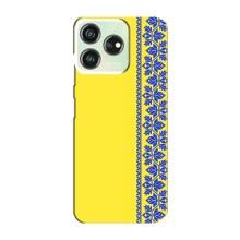 Силиконовый Чехол на ZTE Blade V50 Design (Вышиванка на желтом)