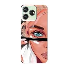 Силіконовый Чохол на ZTE Blade V50 Design з картинкой Модных девушек (Дівчина та вії)