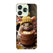 Печатный чехол «Зверята с кофе» для ZTE Blade V50 Design – Медведь с кофе