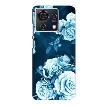 Чехлы (ART) Цветы на ZTE Blade V50 Vita (VPrint) (Голубые Бутоны)