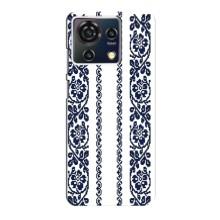 Силиконовый Чехол на ZTE Blade V50 Vita с картинкой Вышиванки – Синяя вышиванка