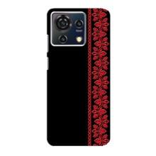 Силиконовый Чехол на ZTE Blade V50 Vita с картинкой Вышиванки – Вышиванка на черном