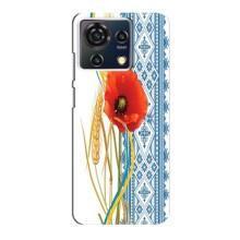 Силиконовый Чехол на ZTE Blade V50 Vita с картинкой Вышиванки – Вышиванка с цветком