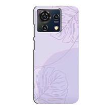 Чехол цветочный дизайн для ZTE Blade V50 Vita – Монстера фиолетовая