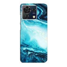 Мраморный чехол на ZTE Blade V50 Vita (VPrint) (Голубой мрамор)