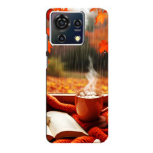 Чехол с уникальным дизайном «Осень с кофе» для ZTE Blade V50 Vita – Кофе и дождь