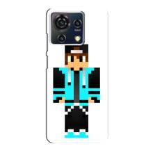 Чехлы для ZTE Blade V50 Vita (Персонажи Майн Крафт) (Мальчик в голубом)