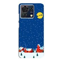 Силиконовый бампер на рождество для ZTE Blade V50 Vita (Город в снегу)