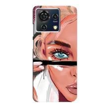 Силиконовый Чехол на ZTE Blade V50 Vita с картинкой Стильных Девушек (Девушка и ресницы)