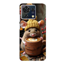 Друкований чохол 'Звірята з кавою' для ZTE Blade V50 Vita – Мишка з кавою